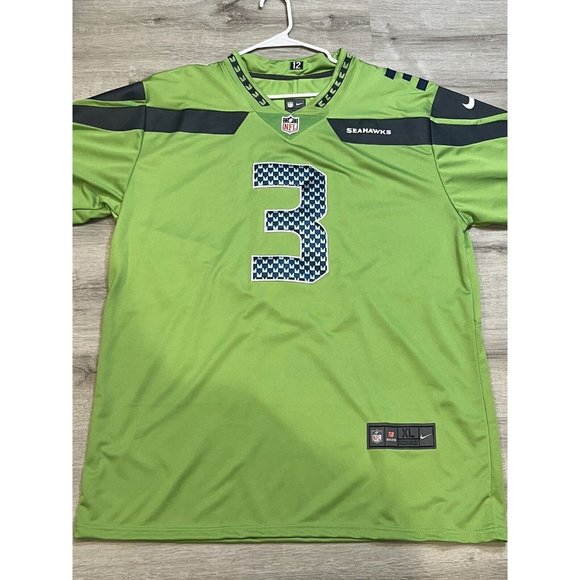 Nike Seattle Seahawks, On Field, Stitched #3 Russel Wilson Jersey, Size XL NFL - Picture 2 of 9